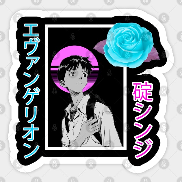 Ikari Shinji A E S T H E T I C Sticker by MemeTeePrismatik